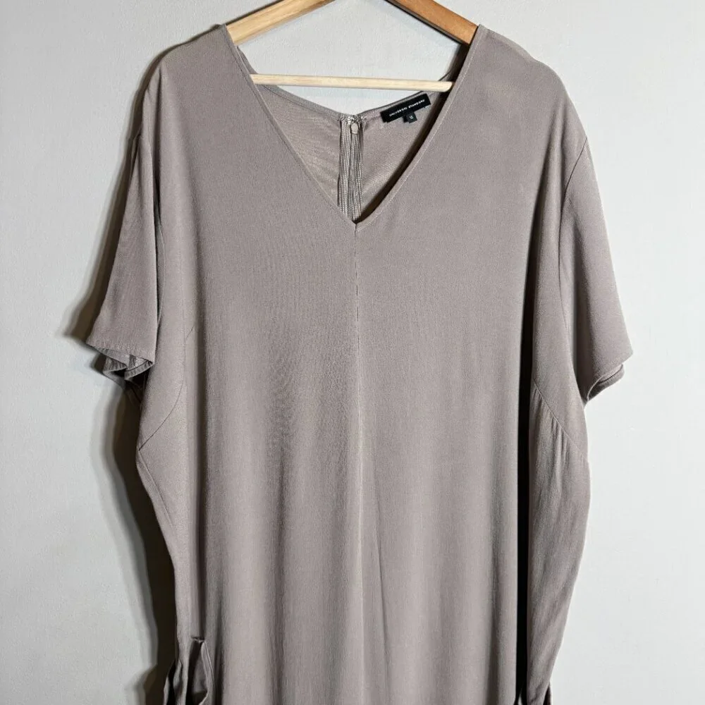 Universal Standard Kia Wide Leg Crop Jumpsuit Women's XL (26-28) Tan Minimalist